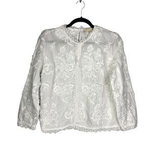 Vanessa Bruno Lace and Embroidered Appliqué Blouse